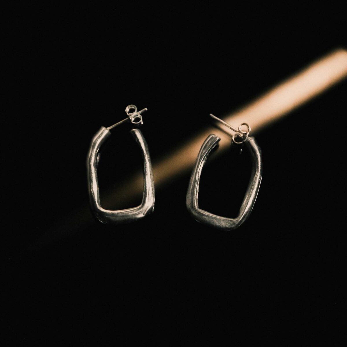 Oviform hoop earrings