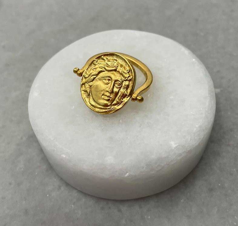 Alexander ancient coin ring